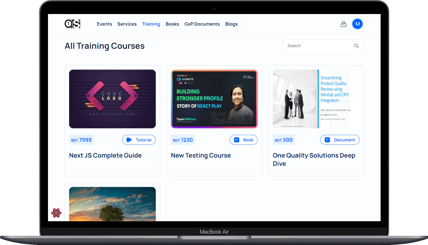 One Quality Solutions — screen 1