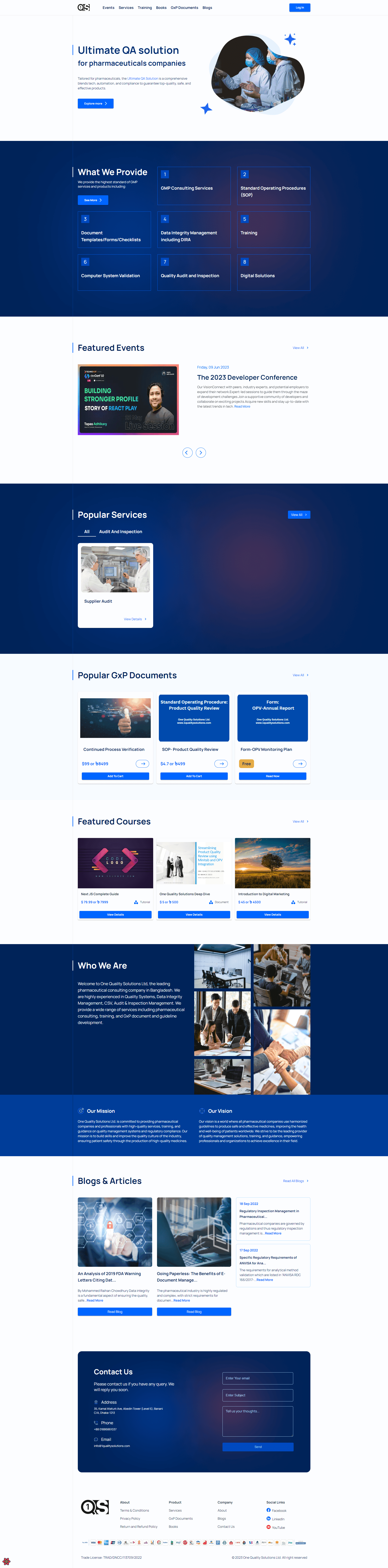 One Quality Solutions — Pharmaceutical QA Platform