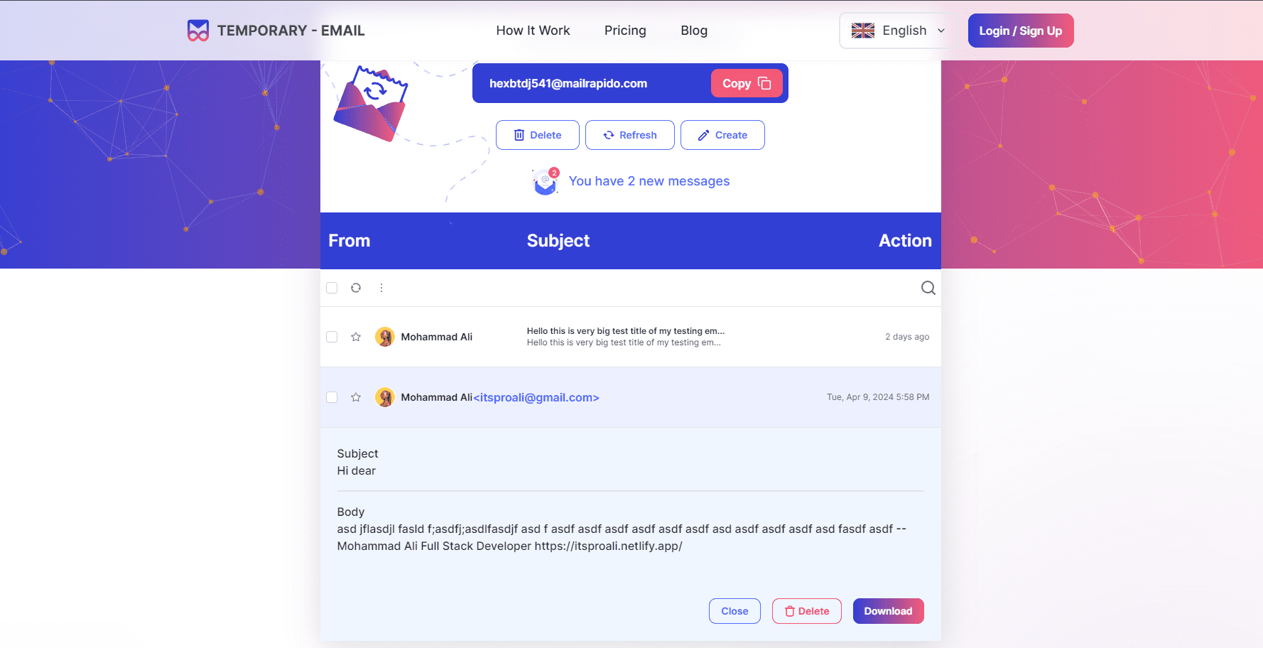 Mailrapido — screen 3